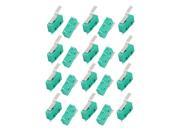20Pcs AC250 125V 3A 3P Momentary 20mm Lever Arm Micro Switch Green KW12 4S