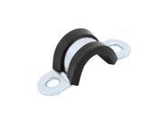 14mm Dia EPDM Rubber Lined U Shaped Zinc Plated Pipe Clips Hose Tube Clamp