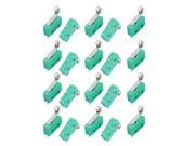 20Pcs AC250 125V 5A 3P Momentary 18mm Lever Arm Micro Switch Green KW12 2S