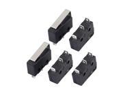 5Pcs AC250 125V 5A 3P Momentary 18mm Lever Arm Micro Switch Black KW12 7