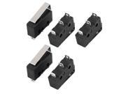 5Pcs AC250 125V 3A 3P Momentary 18mm Lever Arm Micro Switch Black KW12 7