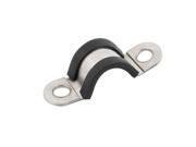 13mm Dia Rubber Lined U Shaped Stainless Steel Pipe Clips Hose Tube Clamp