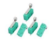5Pcs AC250 125V 3A 3P Momentary 18mm Lever Arm Micro Switch Green KW12 2S