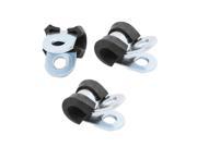 3Pcs 6mm Dia EPDM Rubber Lined R Shaped Zinc Plated Pipe Clips Hose Tube Clamp