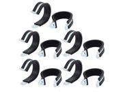10Pcs 35mm Diameter Rubber Lined R Shaped Zinc Plated Pipe Clips Hose Tube Clamp