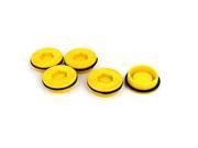 M48 Hex Socket Design Plastic Male Threaded Sealing Cap Yellow 5pcs