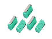 5Pcs AC250 125V 5A 3P Momentary 18mm Lever Arm Micro Switch Green KW12 7S