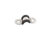 9mm Dia Rubber Lined U Shaped Stainless Steel Pipe Clips Hose Tube Clamp