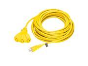 US Plug to 3 Outlets Power Extension Cord Cable 16 A 16AWG SJTW 50Ft Yellow