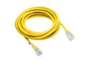 25 ft 16 3 3 Prong Grounded Plug SJTW Medium Duty Lighted Outdoor Extension Cord