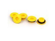 M20 Hex Socket Design Plastic Male Threaded Sealing Cap Yellow 5pcs