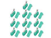 20Pcs AC250 125V 3A 3P Momentary 18mm Lever Arm Micro Switch Green KW12 2S