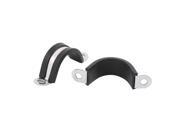 2Pcs 28mm Dia Rubber Lined U Shaped Stainless Steel Hose Pipe Clips Clamp Cable 2Pcs 28mm Dia Rubber Lined U Shaped Stainless Steel Hose Pipe Clips Clamp Cable
