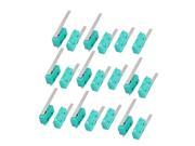 20Pcs AC250 125V 3A 3P Momentary 36mm Lever Arm Micro Switch Green KW12 9S