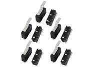 10Pcs AC250 125V 5A 3P Momentary 21mm Lever Arm Micro Switch Black KW12 4