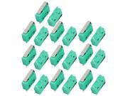 20 Pcs AC250 125V 5A 3P Momentary 18mm Lever Arm Micro Switch Green KW12 7S
