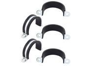 5Pcs 42mm Dia Rubber Lined U Shaped Zinc Plated Pipe Clips Hose Tube Clamp