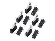 10Pcs AC250 125V 3A 3P Momentary 18mm Lever Arm Micro Switch Black KW12 2