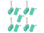 5Pcs AC250 125V 5A 3P Momentary 20mm Lever Arm Micro Switch Green KW12 91S