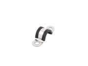 15mm Dia Rubber Lined U Shaped Stainless Steel Hose Pipe Clips Clamp Cable