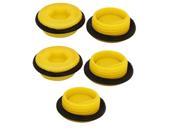 M27 Hex Socket Design Plastic Male Threaded Sealing Cap Yellow 5pcs