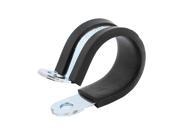 25mm Diameter EPDM Rubber Lined R Shaped Zinc Plated Pipe Clips Hose Tube Clamp