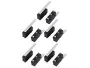 10Pcs AC250 125V 3A 3P Momentary 29mm Lever Arm Micro Switch Black KW12 8