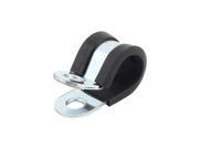 12mm Diameter EPDM Rubber Lined R Shaped Zinc Plated Pipe Clips Hose Tube Clamp