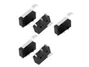 5Pcs AC250 125V 5A 3P Momentary 22mm Lever Arm Micro Switch Black KW12 6