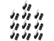20Pcs AC250 125V 5A 3P Momentary 21mm Lever Arm Micro Switch Black KW12 4