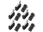 10Pcs AC250 125V 5A 3P Momentary 18mm Lever Arm Micro Switch Black KW12 2