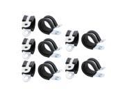 10Pcs 18mm Diameter Rubber Lined R Shaped Zinc Plated Pipe Clips Hose Tube Clamp