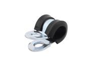 8mm Diameter EPDM Rubber Lined R Shaped Zinc Plated Pipe Clips Hose Tube Clamp