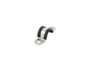 14mm Dia Rubber Lined U Shaped Stainless Steel Hose Pipe Clips Clamp Cable