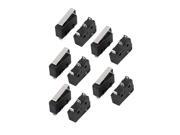 10Pcs AC250 125V 3A 3P Momentary 18mm Lever Arm Micro Switch Black KW12 7