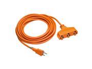 US Plug to 3 Outlets 25 ft 16 3 SJTW Light Duty Outdoor Extension Cord Orange
