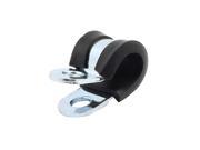 9mm Diameter EPDM Rubber Lined R Shaped Zinc Plated Pipe Clips Hose Tube Clamp