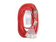 Unique Bargains US Plug to 3 Outlets Lighted Power Extension Cord Cable 13A 16AWG SJTW 50Ft Red
