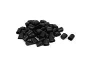 15.5mm Inner Dia Rubber Hose End Cap Screw Thread Protector Cover Black 50pcs