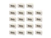 15Pcs AC250V 2.5A Male 2 Terminals Soldering C8 Type Power Inlet Connector White