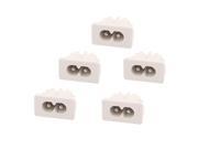 5Pcs AC250V 2.5A Male 2 Terminals Soldering C8 Type Power Inlet Connector White