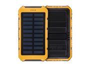 10Ah Solar Charger Dual USB Power Bank Phone Battery W Flashlight Yellow