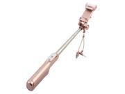 Champagne gold Extendable Selfie Stick Wired Controlling w LED Flash Fill Light