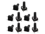 10Pcs 6mmx6mmx11mm Panel Momentary Tactile Push Button Switch 4 Pin DIP Black