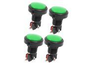 Green Round Head 36mm Dia SPDT Momentary Game Push Button Switch 4 Pcs
