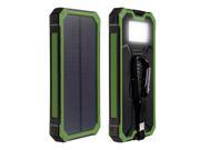 12000mAh Solar Charger Dual USB Power Bank Phone Battery Pack W Flashlight Green