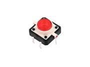 12mm x 12mm Panel PCB Momentary Tactile Tact Push Button Switch 6 Pin DIP w LED