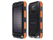 10000mAh Solar Charger Double USB Power Bank Phone Battery W Flashlight