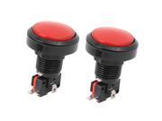 Red Round Head 36mm Dia SPDT Momentary Game Push Button Switch 2 Pcs