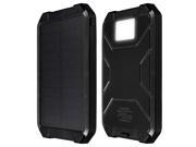 10000mAh Solar Charger Dual USB Power Bank Phone External Pack Battery Black